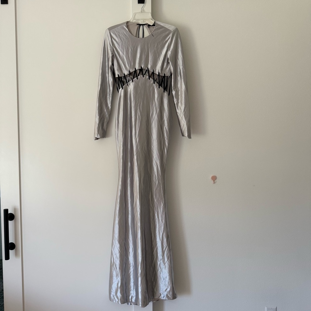 Retrofete Silver Long Sleeve Gown